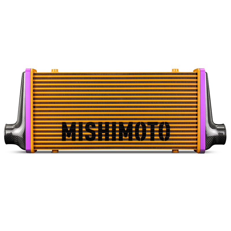 Mishimoto Universal Carbon Fiber Intercooler - Gloss Tanks - 450mm Silver Core - S-Flow - GR V-Band