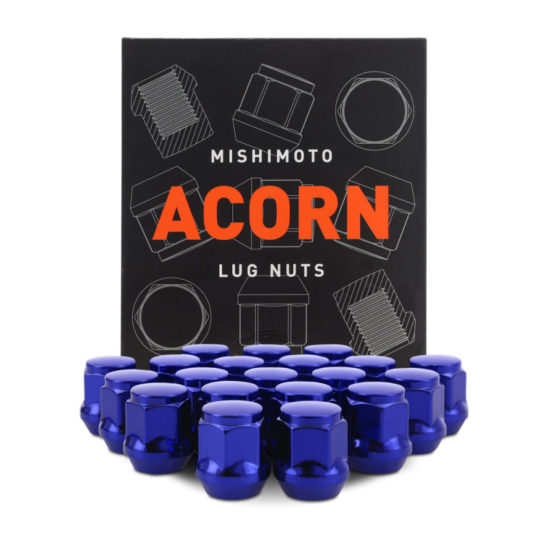 Mishimoto Steel Acorn Lug Nuts M12 x 1.5 - 20pc Set - Blue